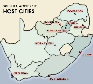 2010 Fifa World Cup: host cities